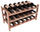 18-Bottle Stackable Wine Rack, Premium Redwood, Satin Finish