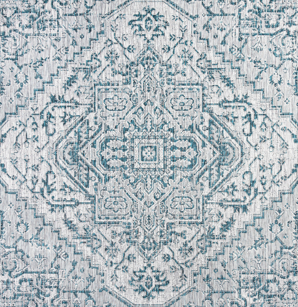 Estrella Bohemian Medallion Textured Weave Indoor/Outdoor Area Rug