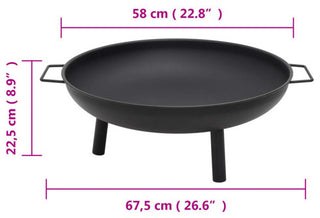 vidaXL Fire Pit Fireplace for Camping Picnic Firebowl Outdoor Patio Steel