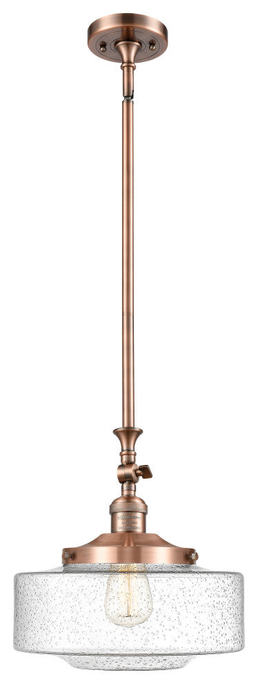 Innovations 206-AC-G694-12-LED Bridgeton 1 Light Mini Pendant, Antique Copper