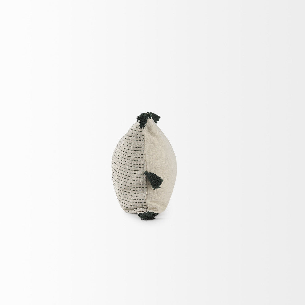 Beige and Black Dotted Lumbar Pillow Cover
