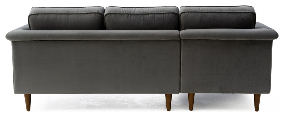 TOV Furniture Porter Grey Velvet Sectional LAF