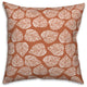 Orange Sketched Leaves Pattern 18x18 Spun Poly Pillow