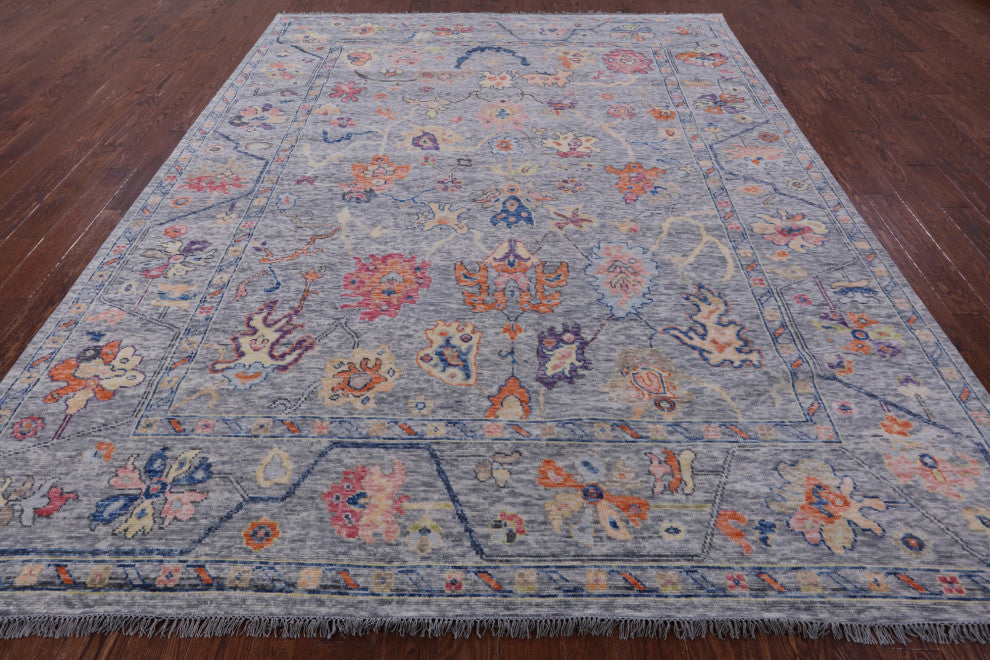 Turkish Oushak Handmade Wool Rug 9' 1" X 11' 11" - Q16131
