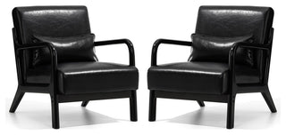 Set of 2 Modern Leatherette Accent  Armchair