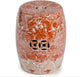 Orange and White Dragon Theme Porcelain Garden Stool, 17"
