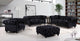 Chesterfield Velvet Upholstered Ottoman, Black