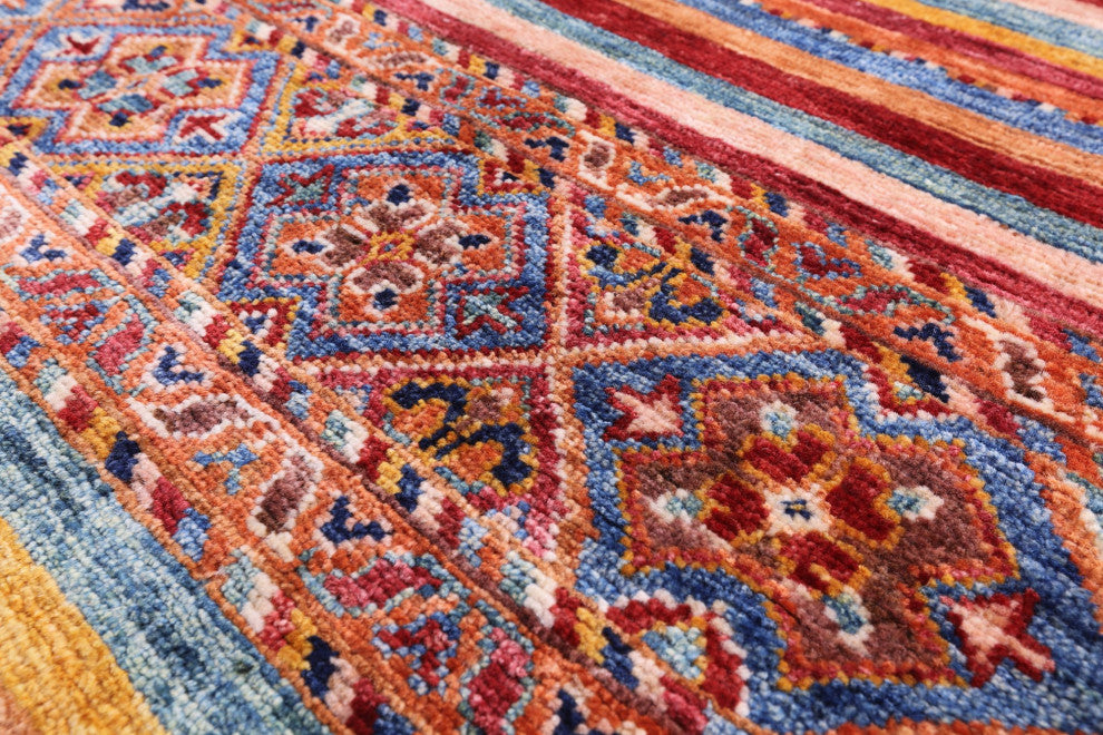 4' 0" X 5' 10" Super Kazak Khorjin Hand Knotted Wool Rug Q5448
