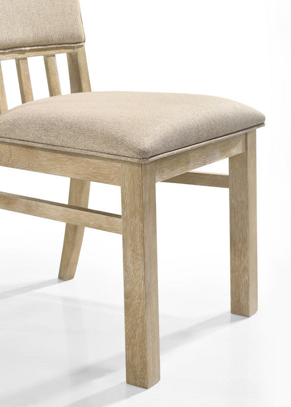 Brutus Reclaimed Wheat 19"W Contemporary Fabric Dining Chair, Set of 2
