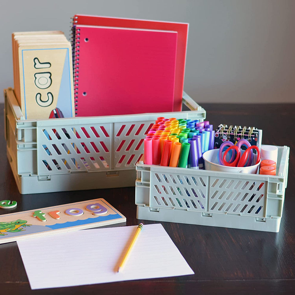 2 Piece Mini-Foldable Crate Set