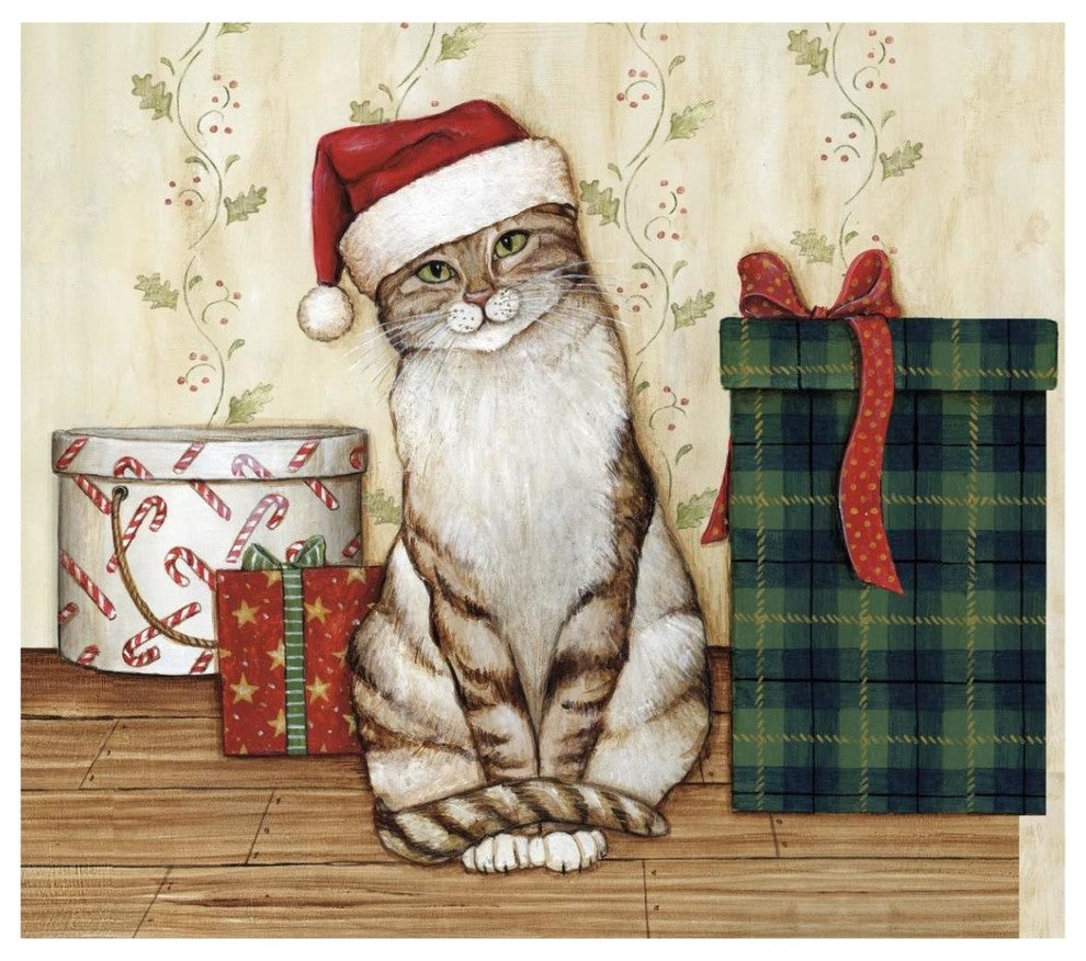 "Christmas Kitty III" Digital Paper Print by David Carter Brown, 42"x37"