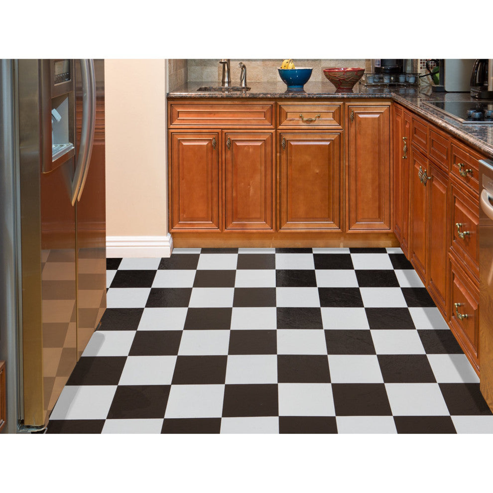 Sterling Black & White 12"x12" Self Adhesive Vinyl Floor Tile #103 - 20 Tiles