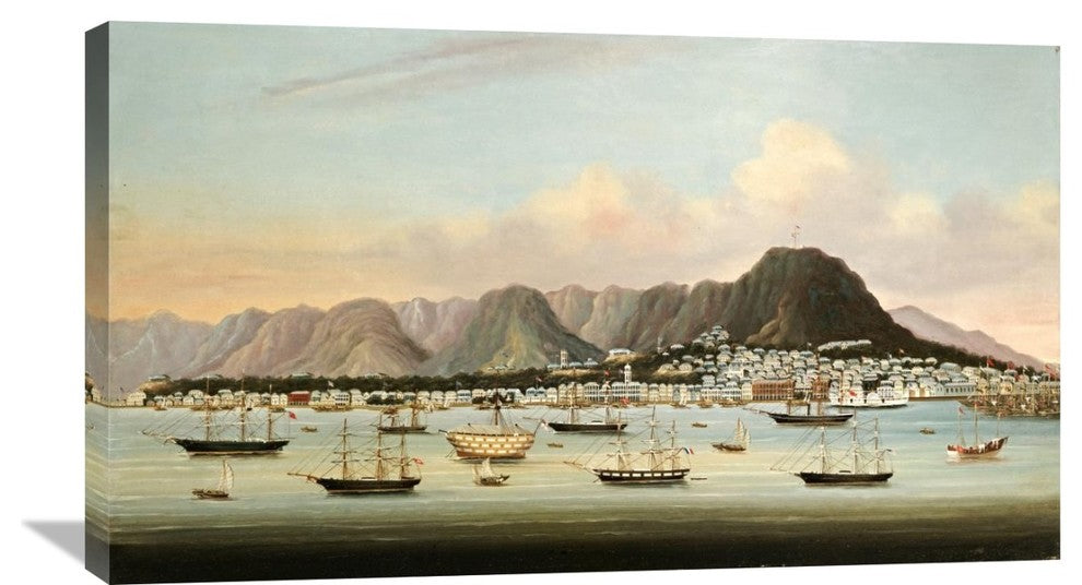 "A View of Victoria, Hong Kong, With The Hulk H" Artwork, 36" x 20"