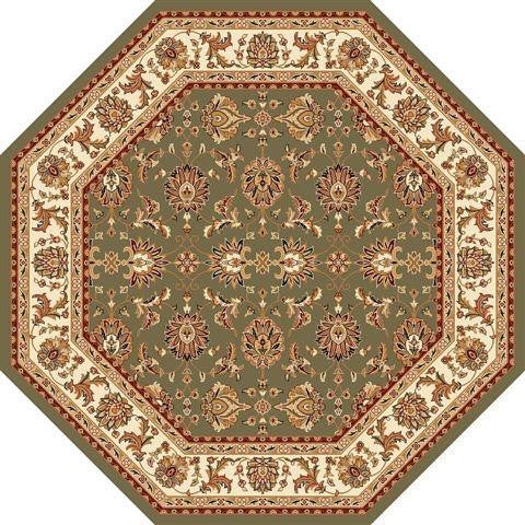 Cambridge 7314 Green, Ivory Kashan, 7'7" Octagon