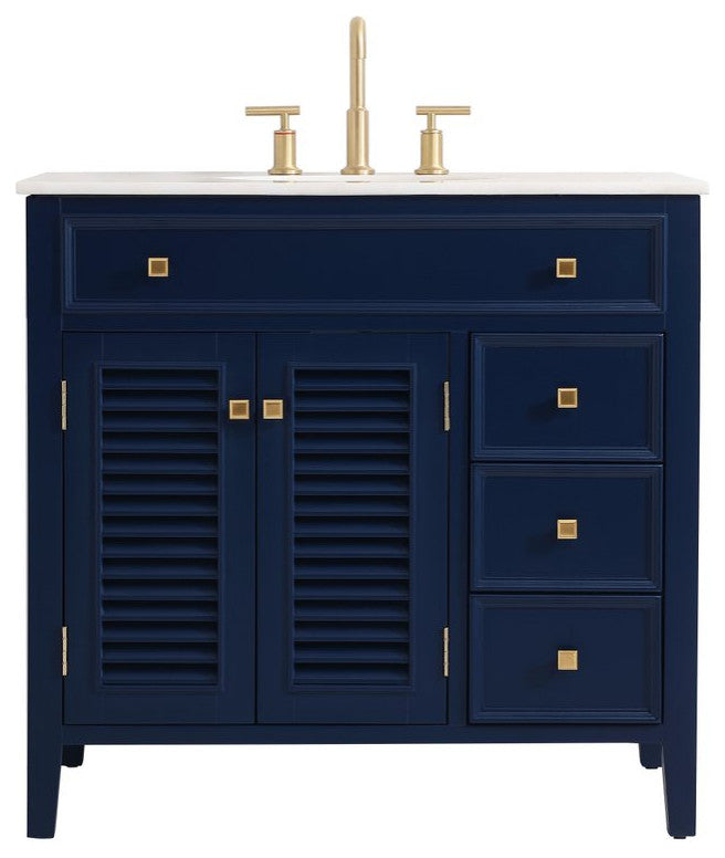 Elegant VF10436BL 36"Single Bathroom Vanity, Blue