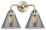 Large Cone Bath Vanity Light, Brushed Satin Nickel, Plated Smoke, Plated Smoke