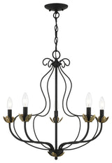Livex Lighting 5 Light Black Chandelier