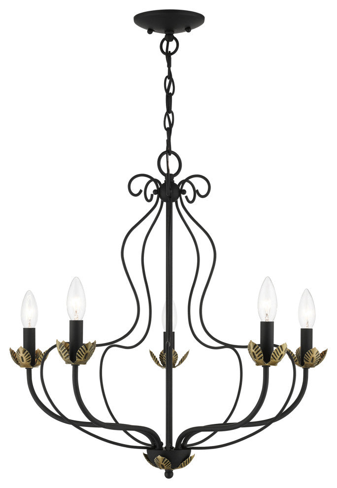 Livex Lighting 5 Light Black Chandelier