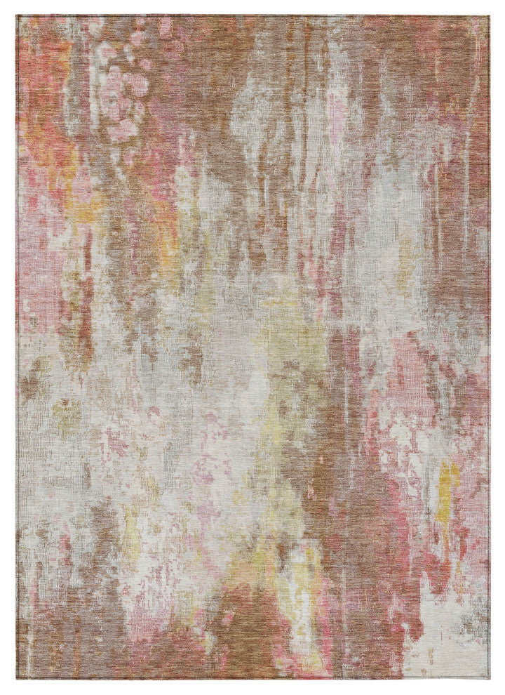 Machine Washable Indoor/Outdoor Chantille ACN1640 Tan 10' x 14' Rug