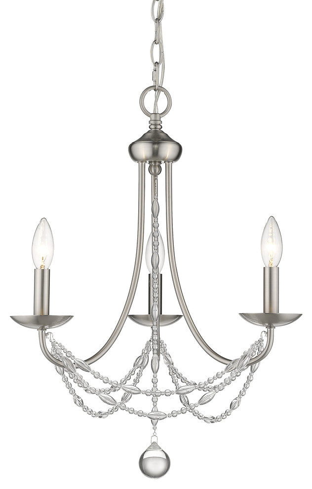 Golden Lighting 7644-M3 Mirabella 3 Light 18"W Crystal Chandelier - Black