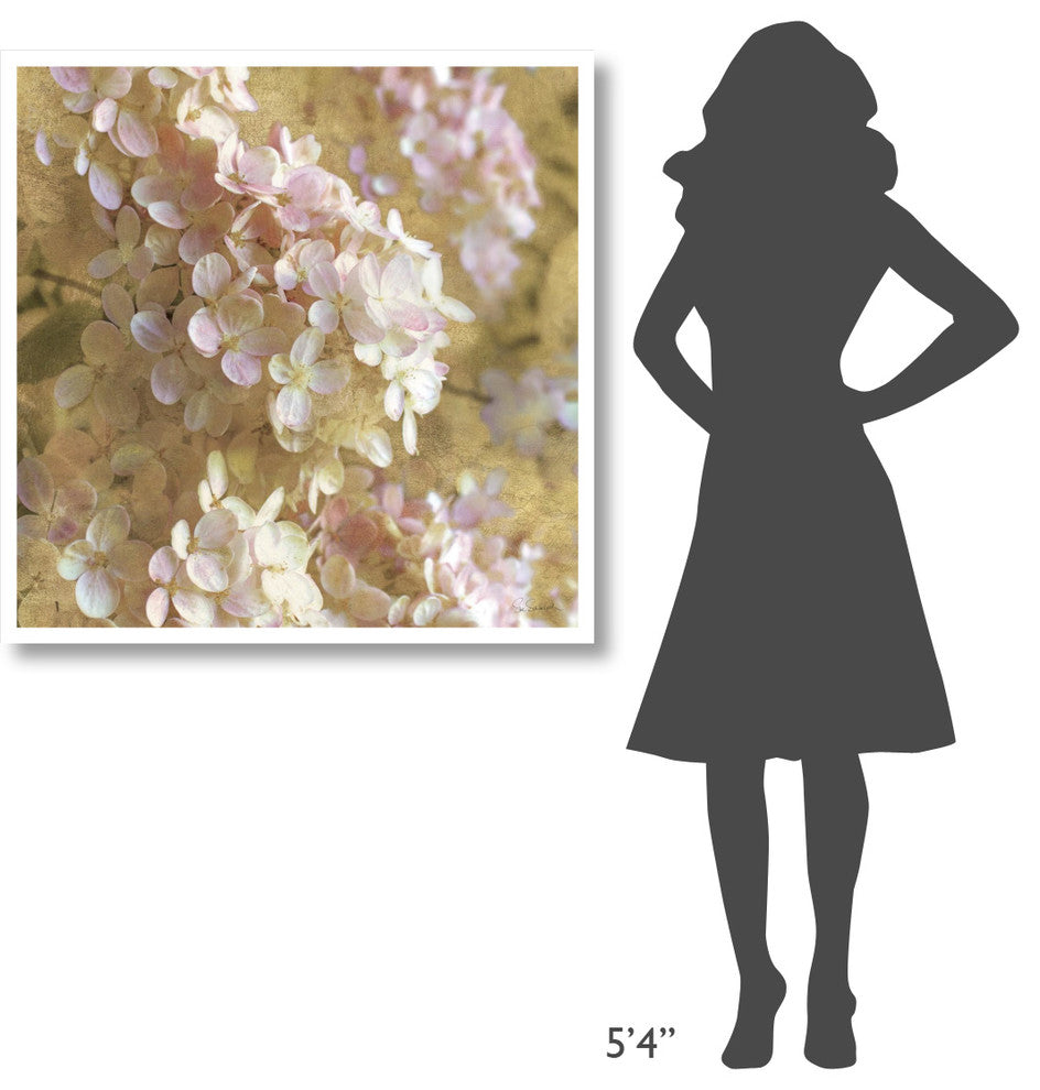 "Gilded Hydrangea I" Digital Paper Print by Sue Schlabach, 38"x38"