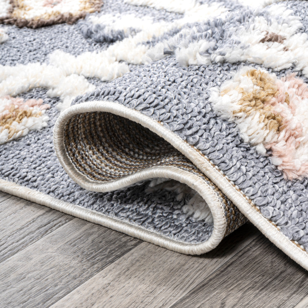 Aziza Persian Medallion High-Low Multi 2'x8' Runner Rug