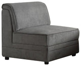 Gray Velvet Modular Armless Chair