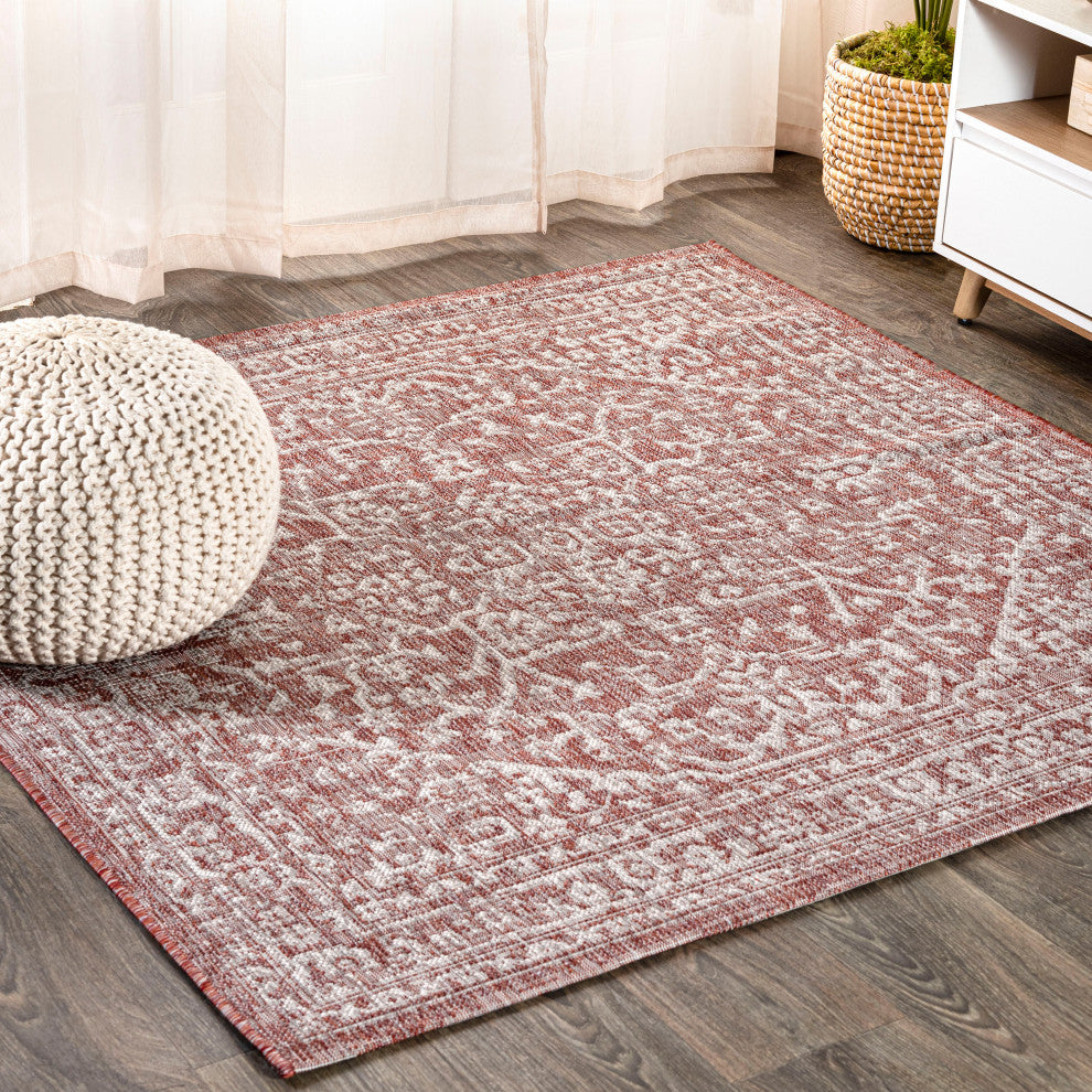 Malta Bohemian Medallion Textured Weave Indoor/Outdoor Area Rug