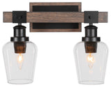 Tacoma 2-Light Bath Bar, Clear Bubble