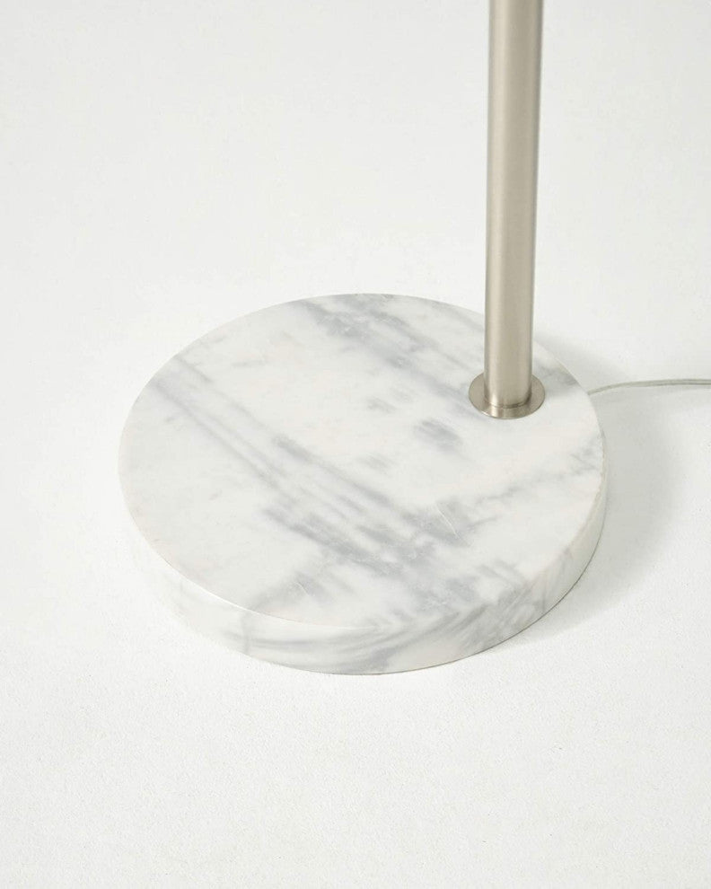 Brightech Mason - Arc Floor Lamp with Unique Hanging Drum Shade, Nickel
