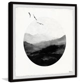 "Round Mountain Waves" Framed Painting Print, 32"x32"