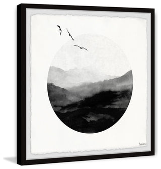 "Round Mountain Waves" Framed Painting Print, 32"x32"