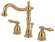 Kingston Brass Widespread Bathroom Faucet With Brass Pop-Up, Polished Brass