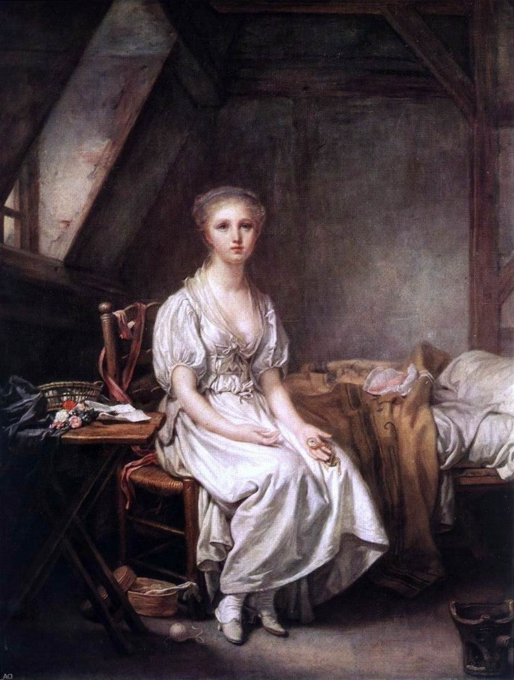 Jean Baptiste Greuze The Complain of the Watch Gallery Wrapped Canvas Print