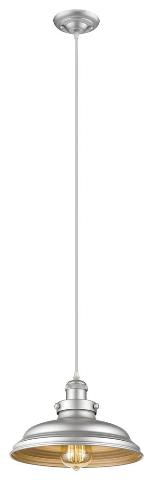 Samuel 1-Light Silver Painted Ceiling Mini Pendant 10"
