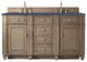 Bristol 60" Double Vanity Whitewashed Walnut, Charcoal Soapstone Quartz