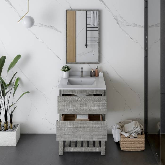 Fresca Formosa Modern 24" Ash Freestanding Vanity Set With Open Bottom