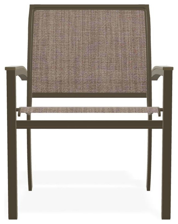 Bazza Sling Stackable Outdoor Dining Chair, Augustine Fennel/Beachwood