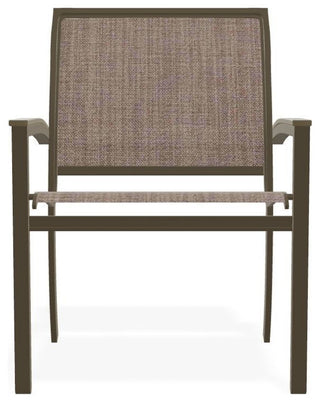Bazza Sling Stackable Outdoor Dining Chair, Augustine Fennel/Beachwood