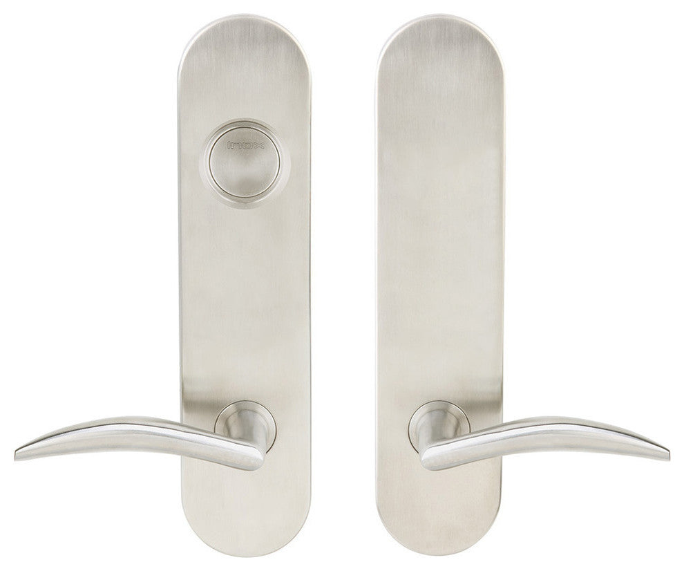 Air-Stream Lever, Tubular Dummy Entry With Dummy Cylinder, Satin Stainless Steel