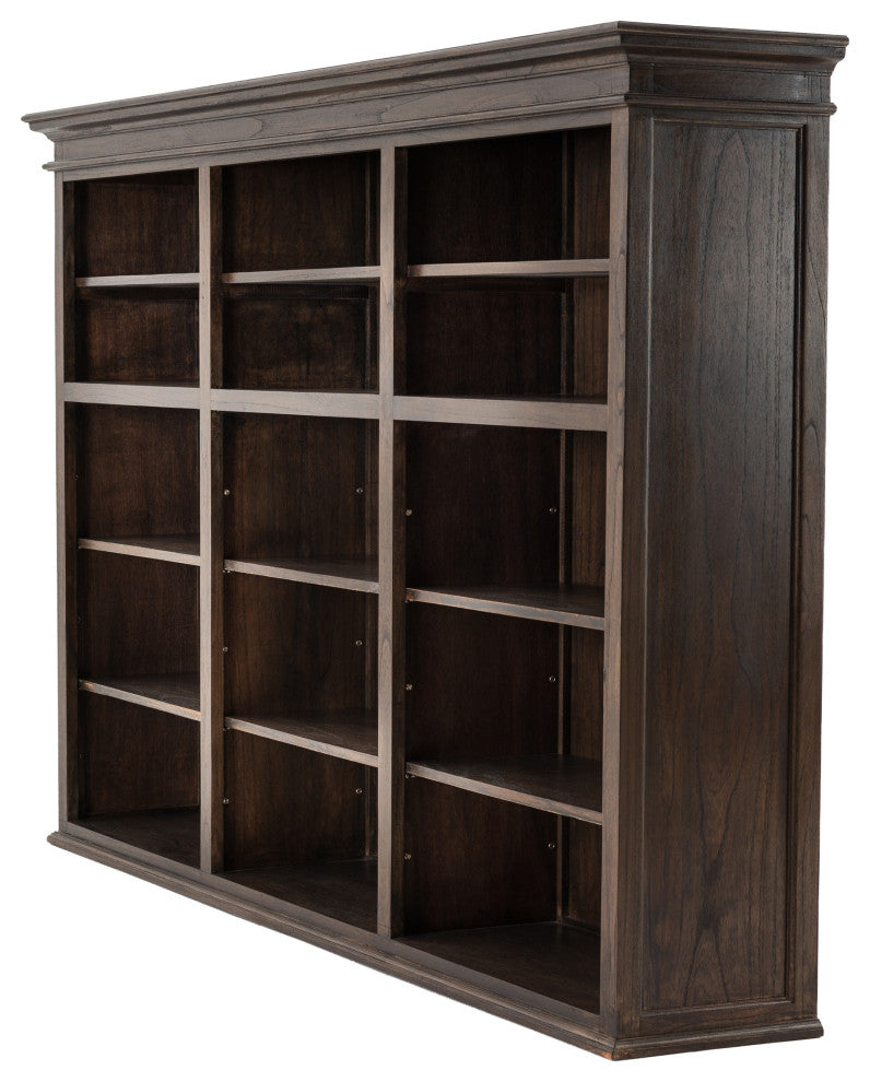 Black Wash Triple Bookshelf Hutch
