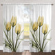 Golden Tulips 84" Sheer Window Curtain