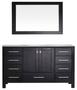 Eviva Aberdeen 60 Transitional Espresso Single Bathroom Vanity Carrera Top
