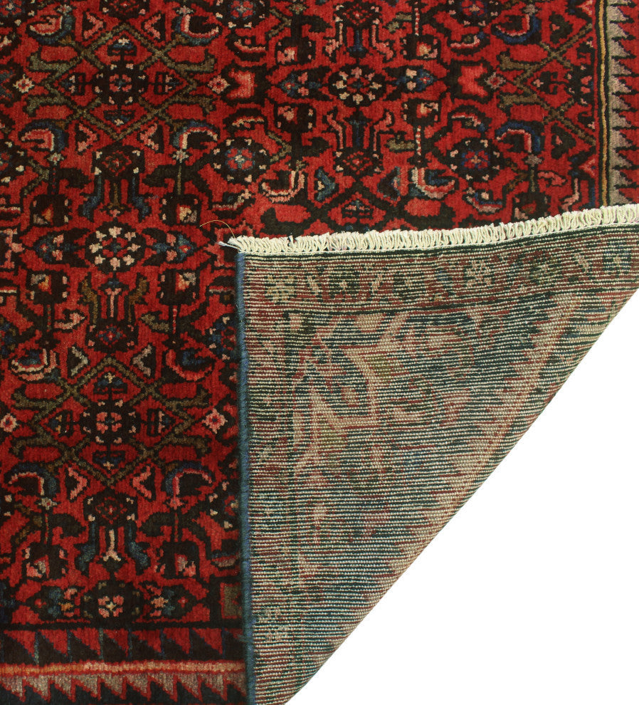Fine Vintage Distressed Yorgelis Rust/Charcoal Runner, 4'6x9'6