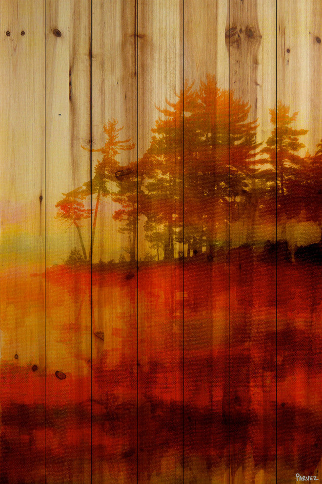 "Kenora" UV Ink Print on Natural Pine Wood, 24"x36"