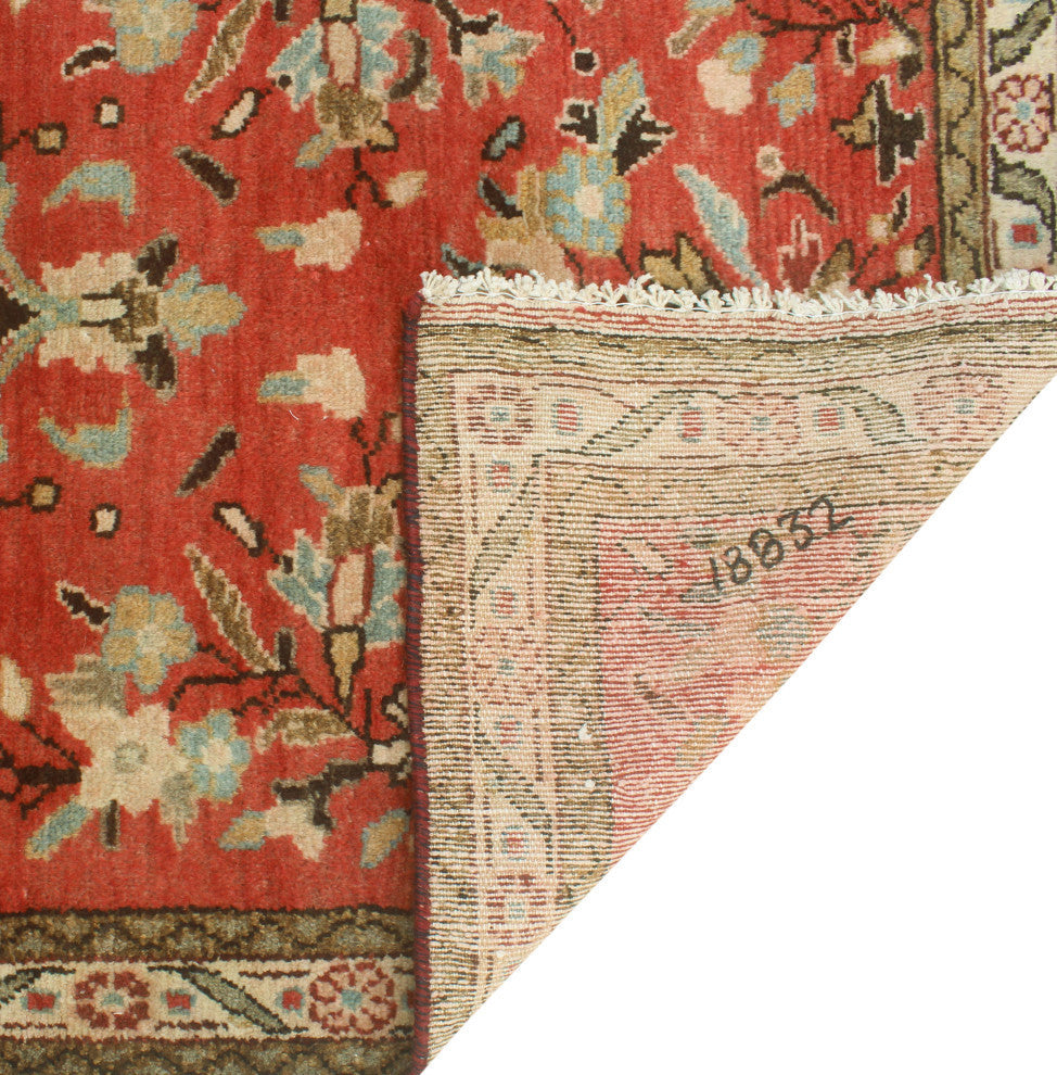 Fine Vintage Distressed Northcli Red/Ivory Runner, 3'3x11'4