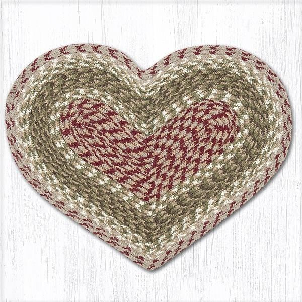 Olive/Burgundy/Gray Heart Placemat 12"x17"