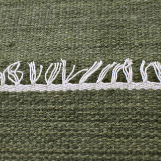 Hand Woven Flat Weave Kilim Wool Runner Area Rug Solid Olive D00111, Olive, [Rectangle] 8'x10'