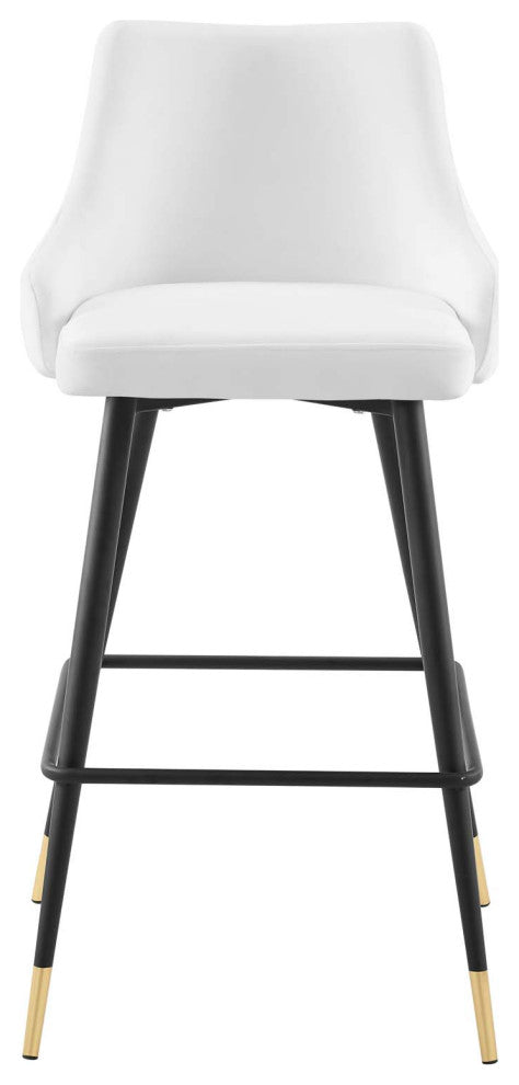 Bar Stool Chair Barstool, Set of 2, Velvet, White, Modern, Bar Pub Restaurant