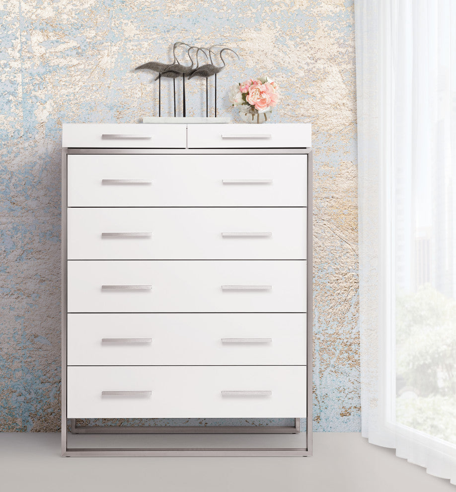 Marquee 6-Drawer Chest - Cloud White
